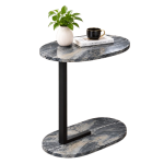 Modern Marble-Top C-Shaped Side Table