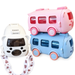 Kids Cartoon Bus Toy & Water Bottle Set