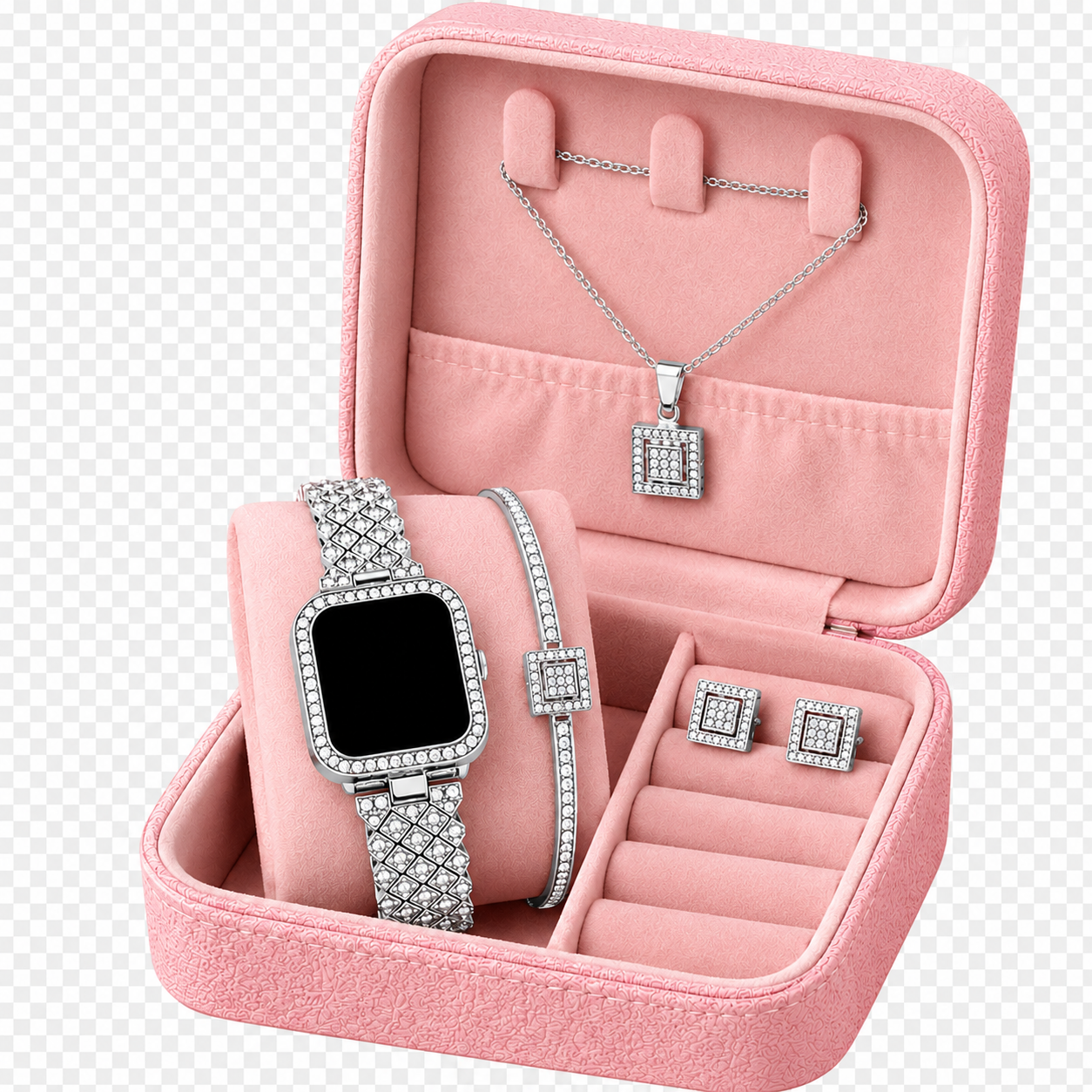 Luxury Silver Watch & Jewelry Gift Set