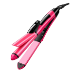 2-in-1 Hair Straightener & Curler – Pink and Black