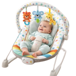 Baby Bouncer Seat with Toy Bar and Colorful Hanging Toys