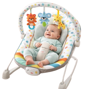 Baby Bouncer Seat with Toy Bar and Colorful Hanging Toys