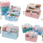 Portable Medical Storage Box with Transparent Lid & Lock